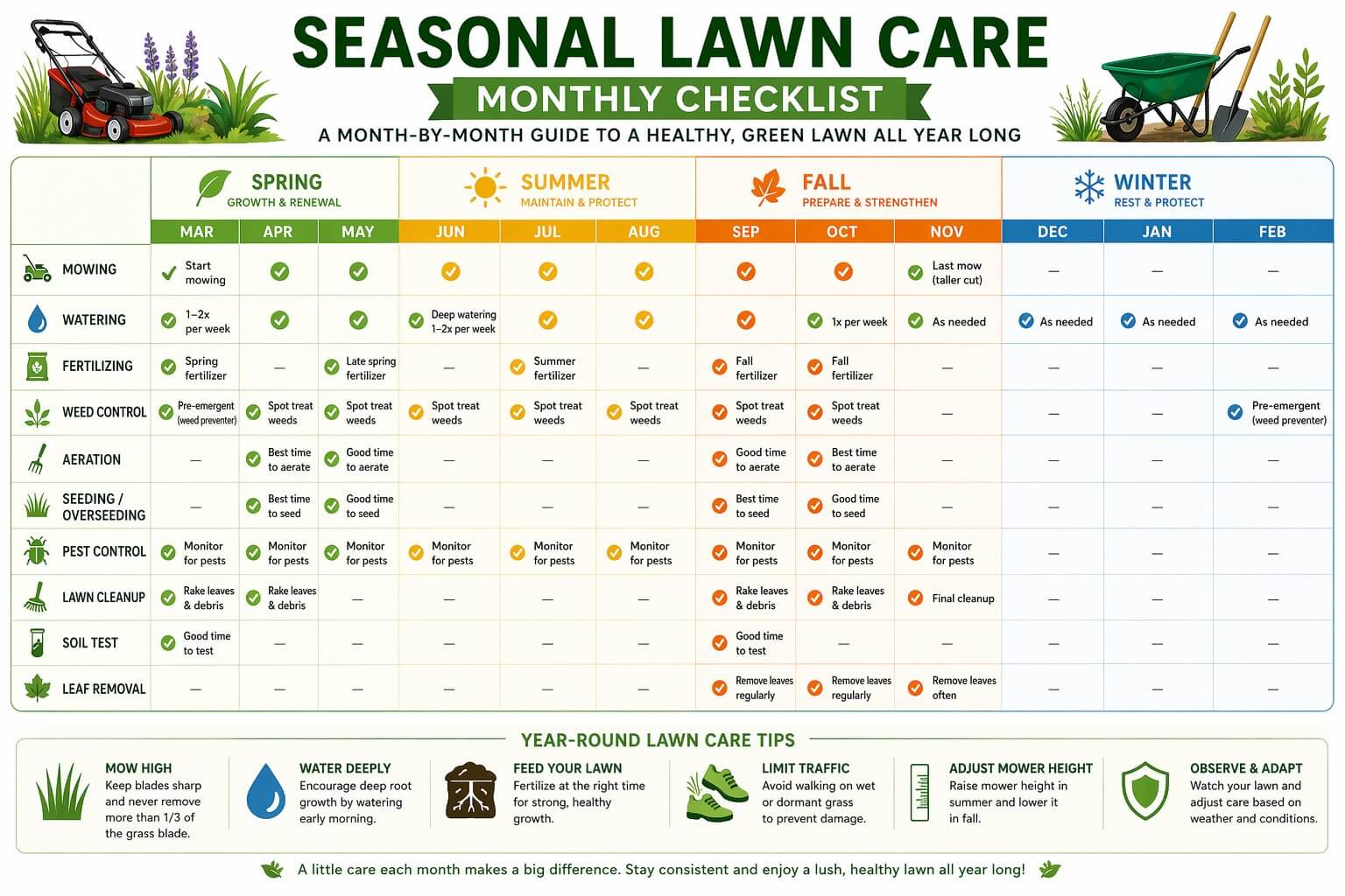 Seasonal Lawn Care Calendar and Monthly Checklist | Lawnity Blog